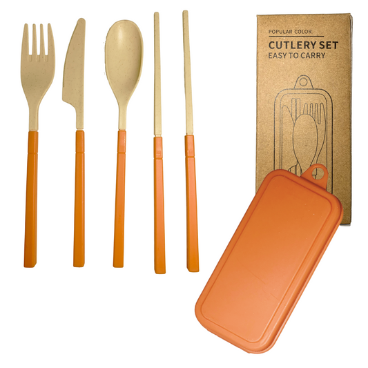 green-goose Bio-based Bestekset Opvouwbaar - Oranje