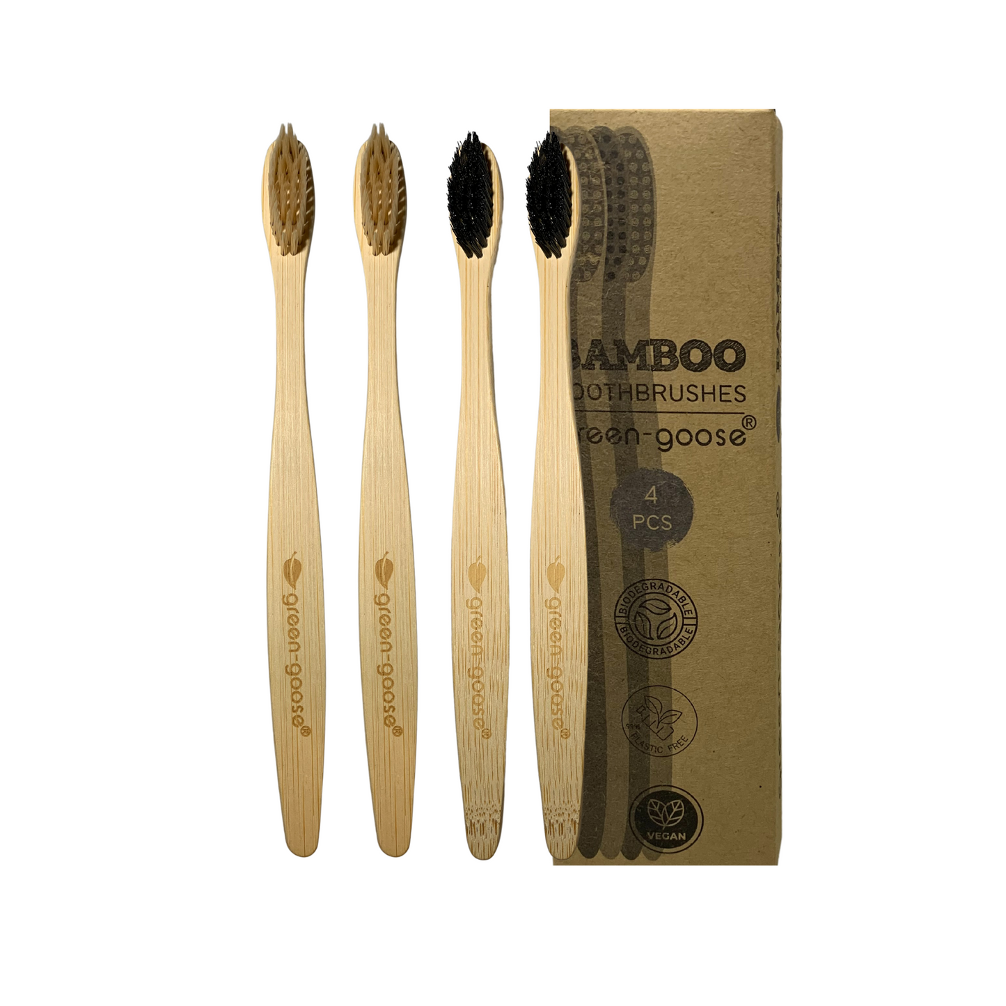 Bamboo Toothbrush | 4 Pieces | Hard & Medium