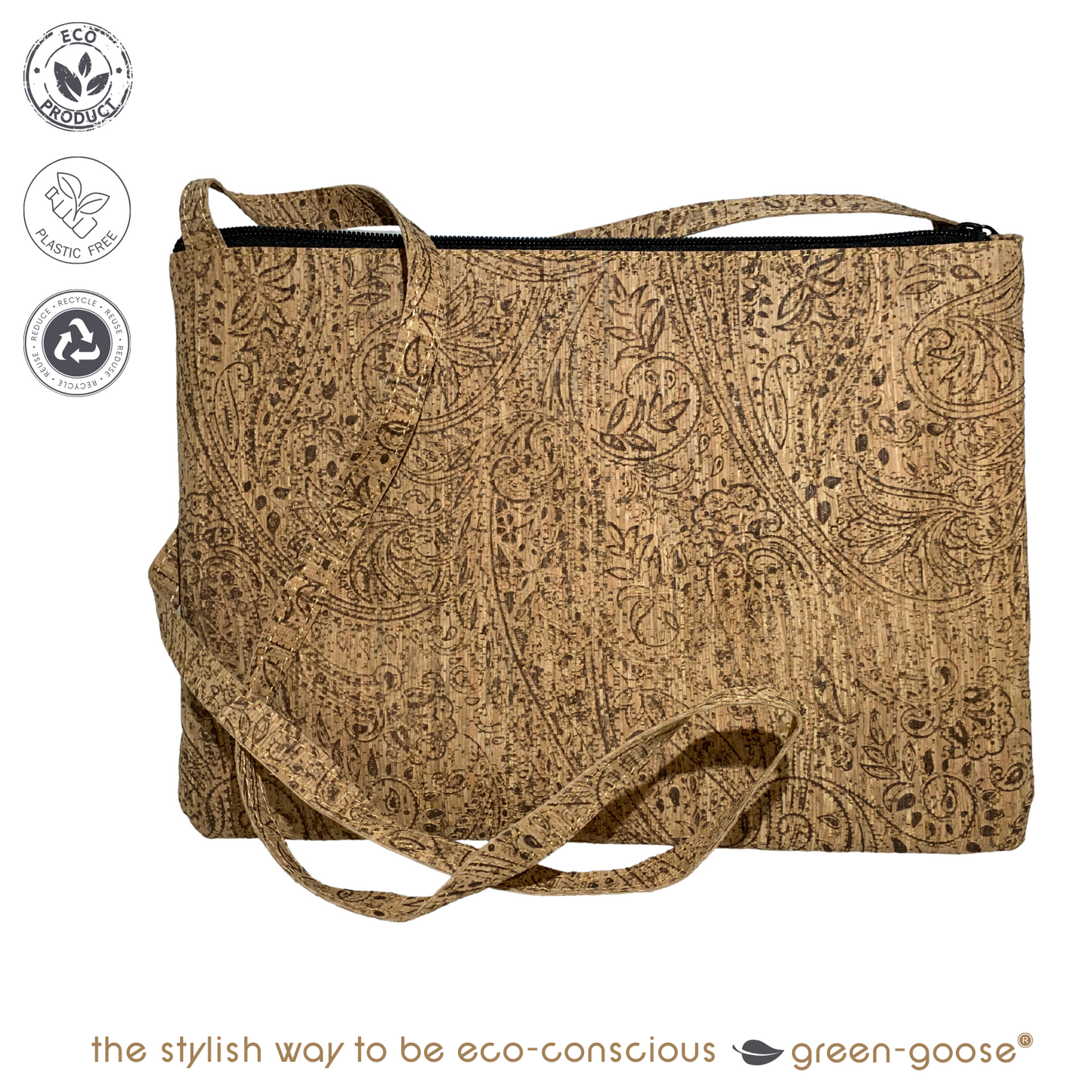 Cork Crossbody Handbag | Turquoise Tiles