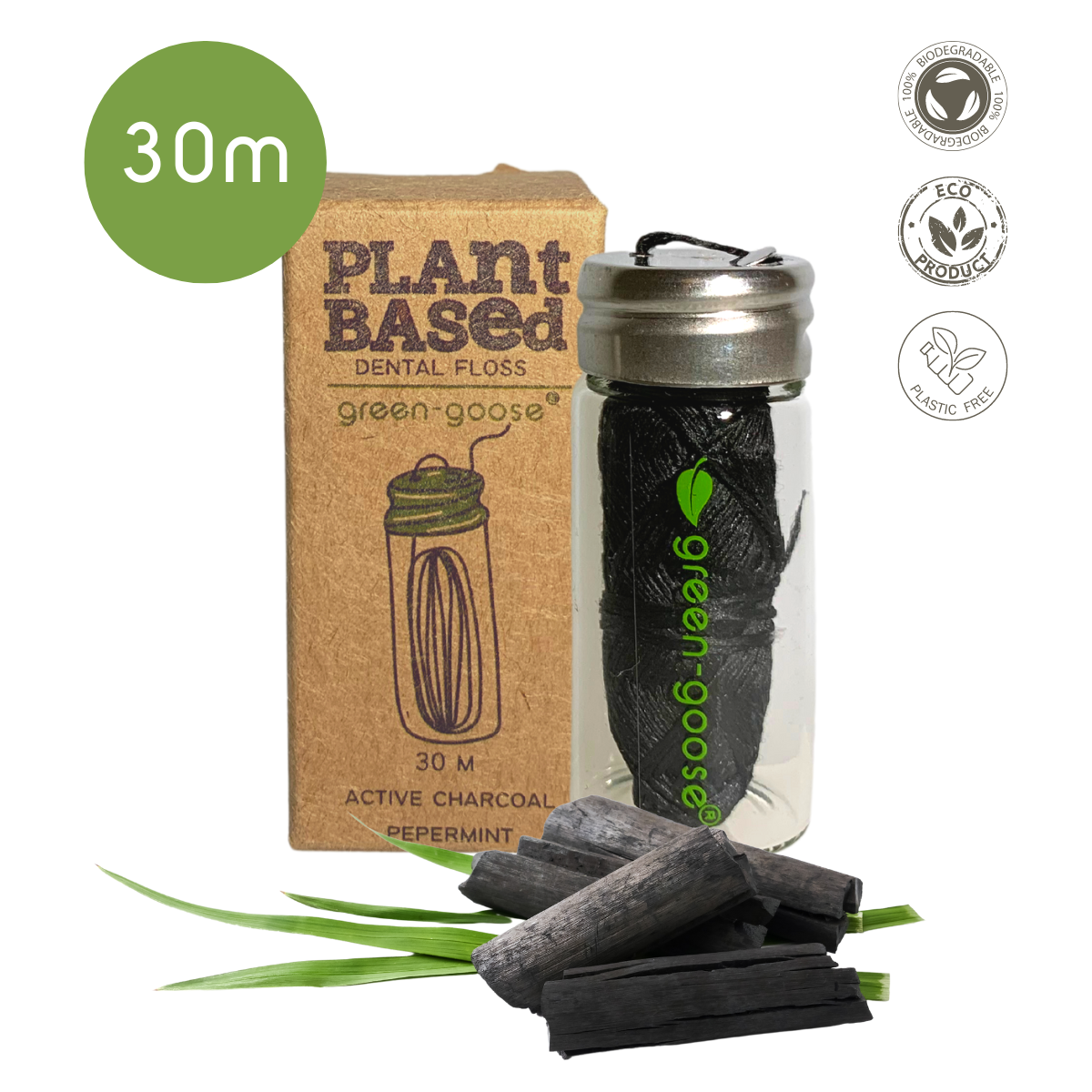 Bio-based dental floss | Charcoal Mint