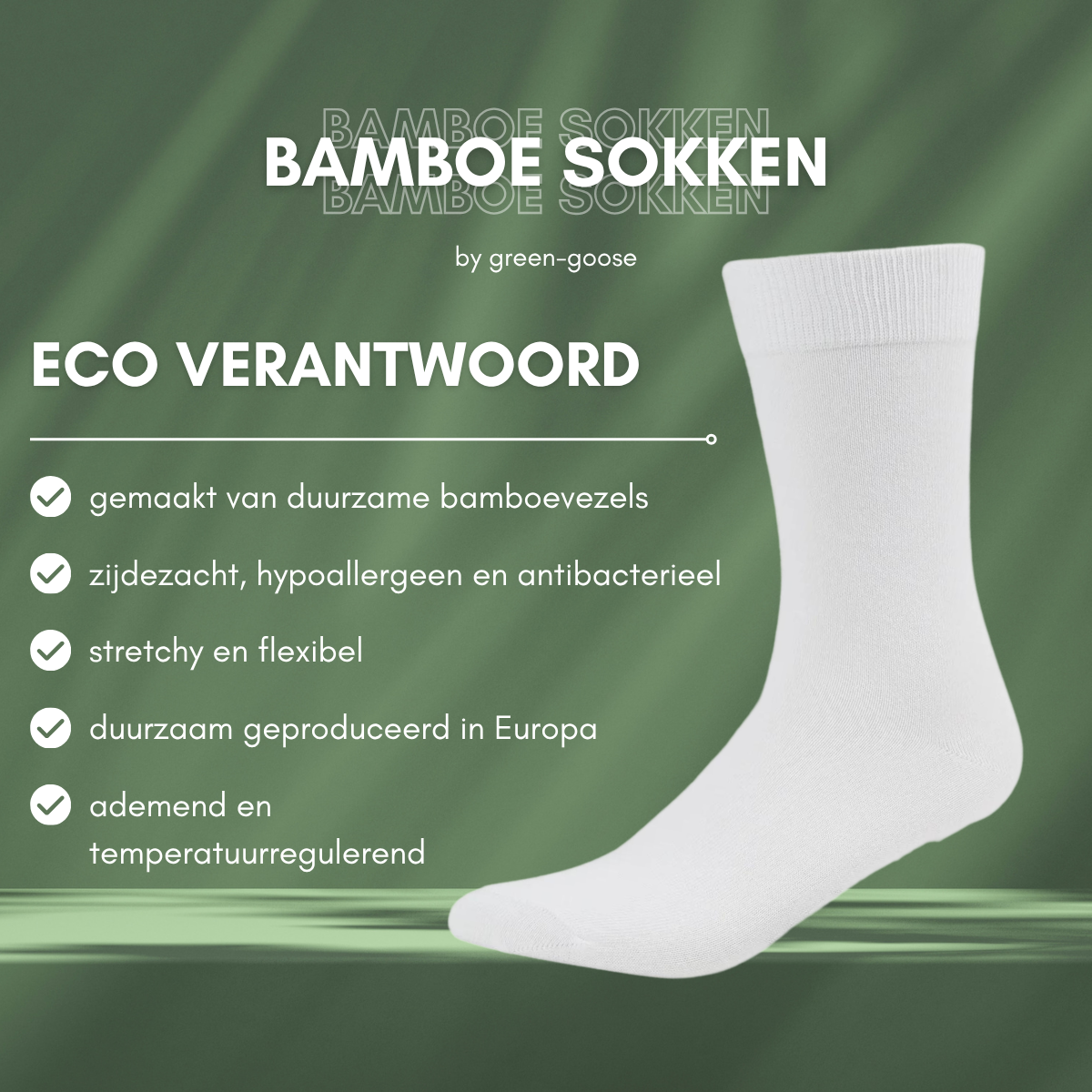 green-goose Bamboo Unisex Socks - 2 Pairs - Black - 95% Bamboo