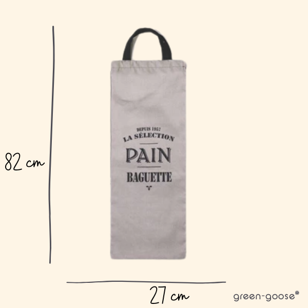 green-goose Katoenen Broodzak XXL - 27x82 cm - Zwart/Wit