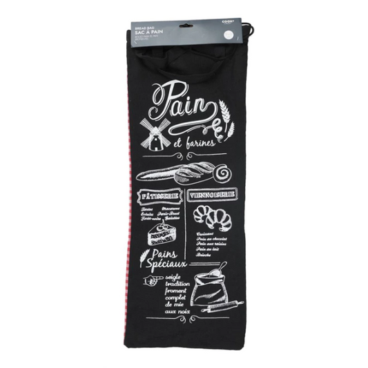 green-goose Katoenen Broodzak XXL - 27x82 cm - Zwart/Wit