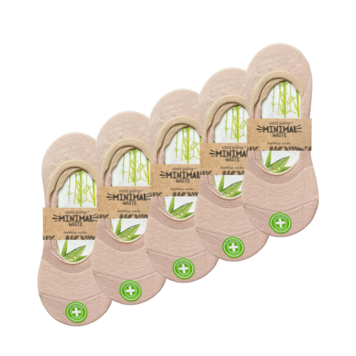 green-goose Bamboe Dames Footies - 5 paar - 85% Bamboe - Creme - Maat 35-39