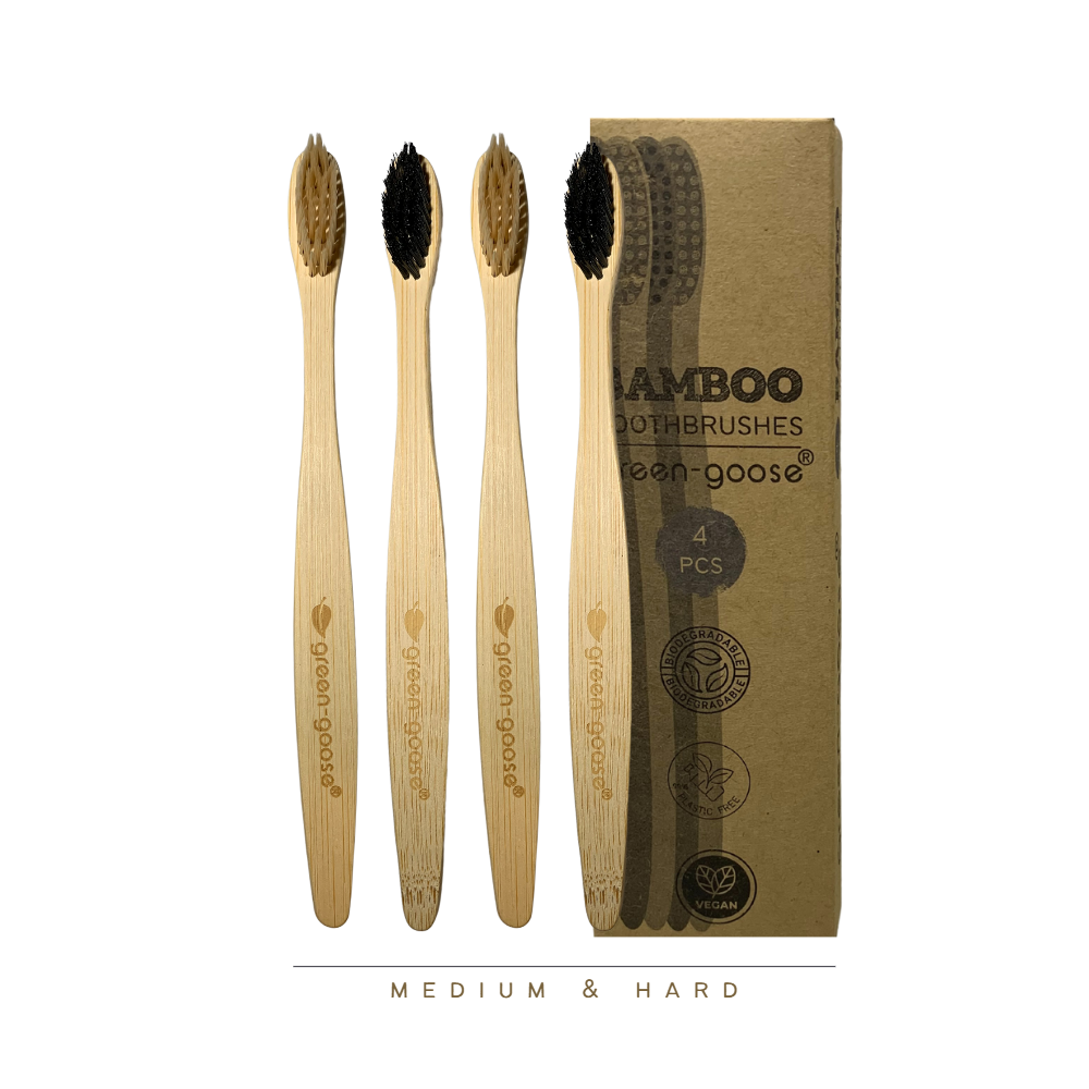Bamboo Toothbrush | 4 Pieces | Hard & Medium