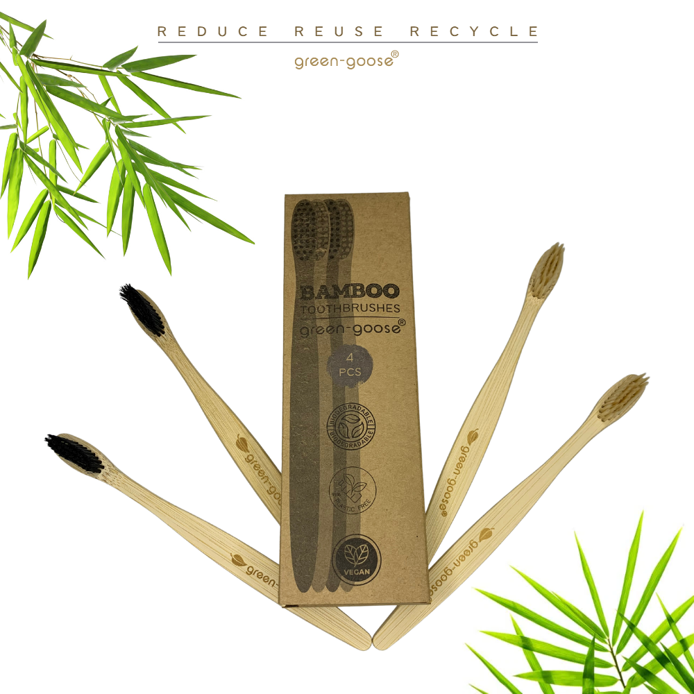 Bamboo Toothbrush | 4 Pieces | Hard & Medium