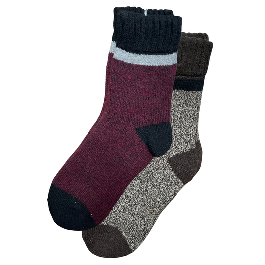 green-goose Alpaca Damessokken - 2 Paar - Streep Rood - 95%