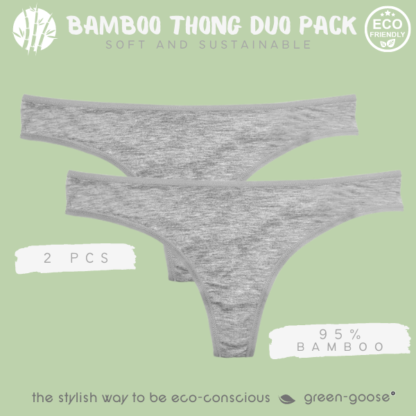 Bamboo Ladies Thong | 2 Pieces | Gray