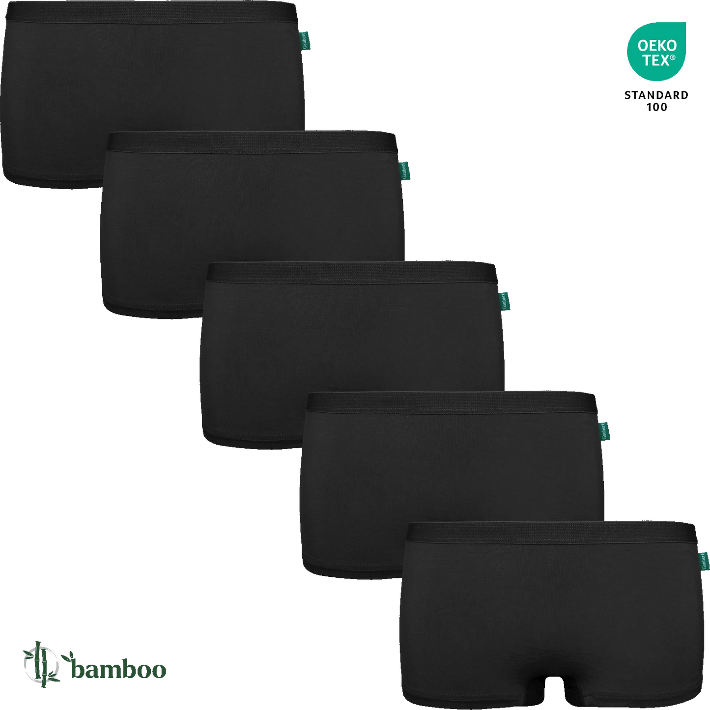 Gaubert Dames Bamboe Boxershorts Laag - Naadloos - Zwart - 5-Pack
