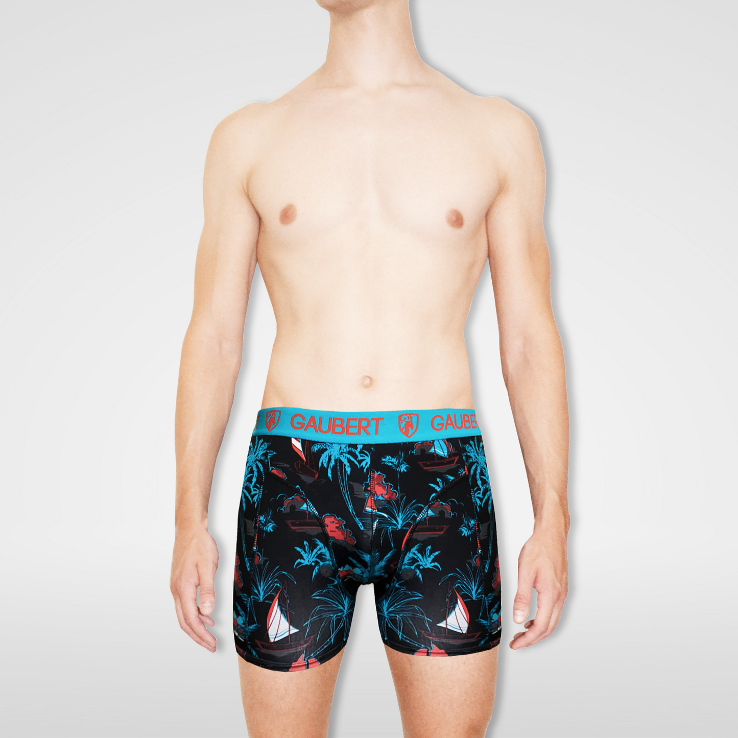 Gaubert Bamboo Boxer Shorts | 3 Pieces | Fish and Houses | Turquoise