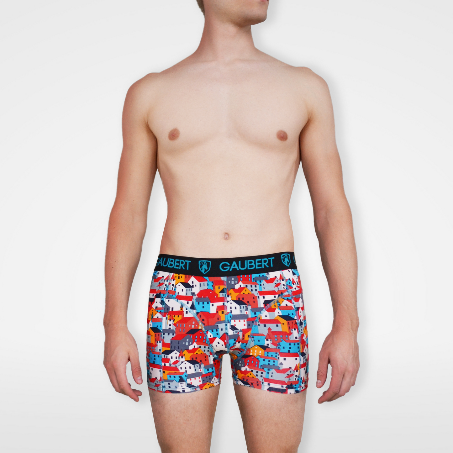 Gaubert Bamboo Boxer Shorts | 3 Pieces | Fish and Houses | Turquoise