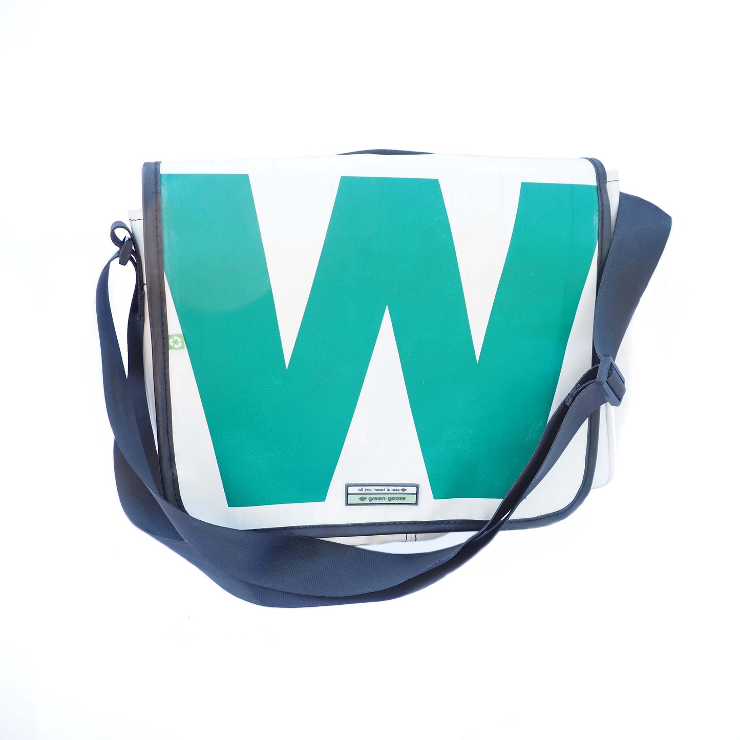 green-goose Laptoptas Strade - Wit/Groen