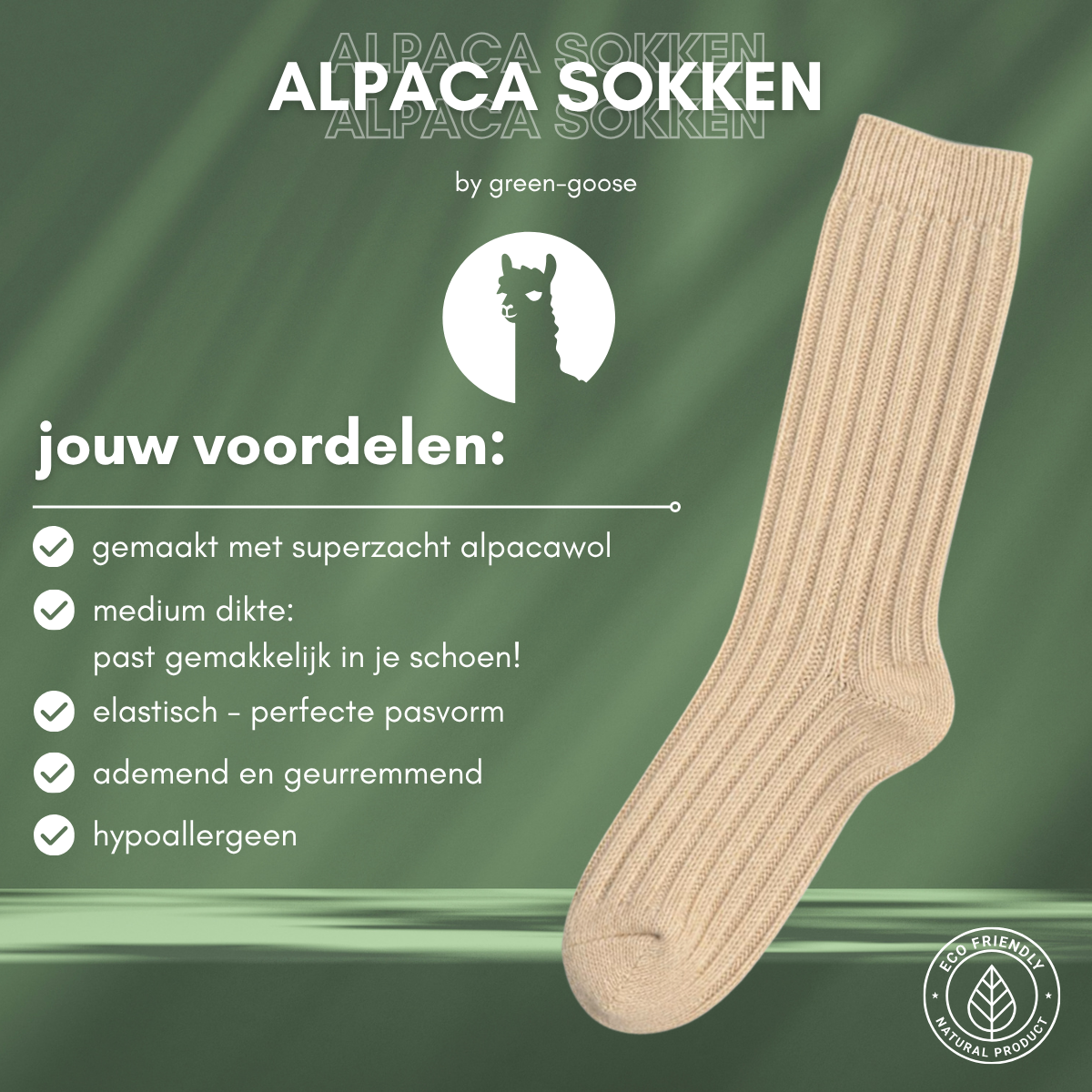 green-goose Alpaca Dames Sokken Effen
