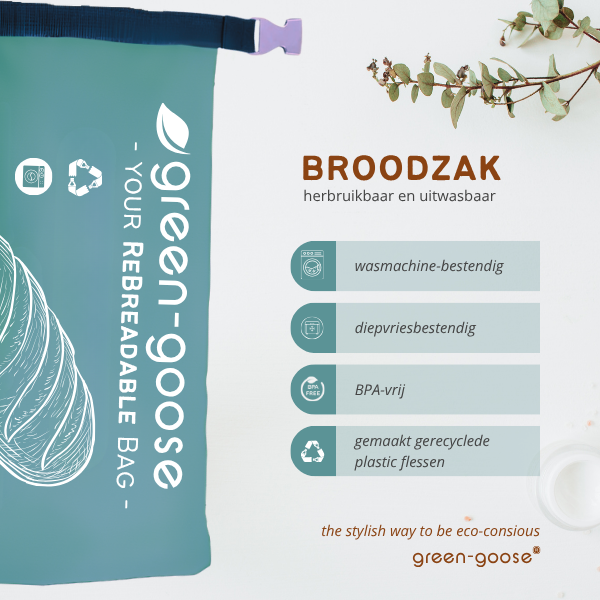 green-goose Herbruikbare rPet Broodjeszak L - 40x25cm