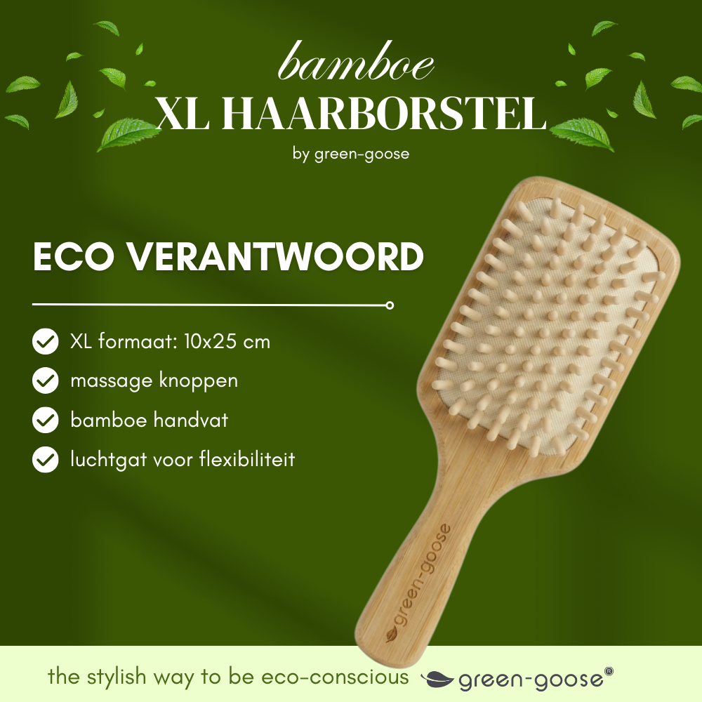 green-goose Bamboe Haarborstel XL