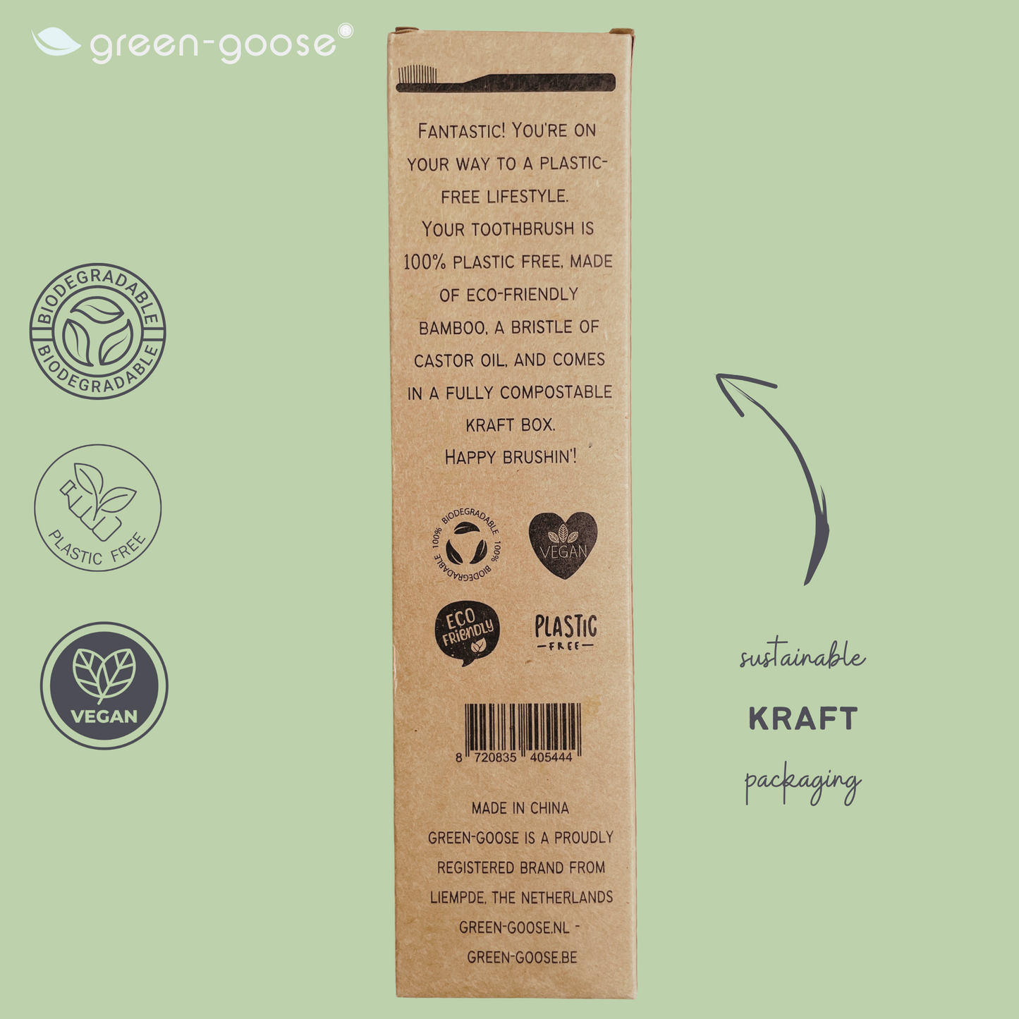 Bamboe Tandenborstelhouder met 4 Castor Tandenborstels