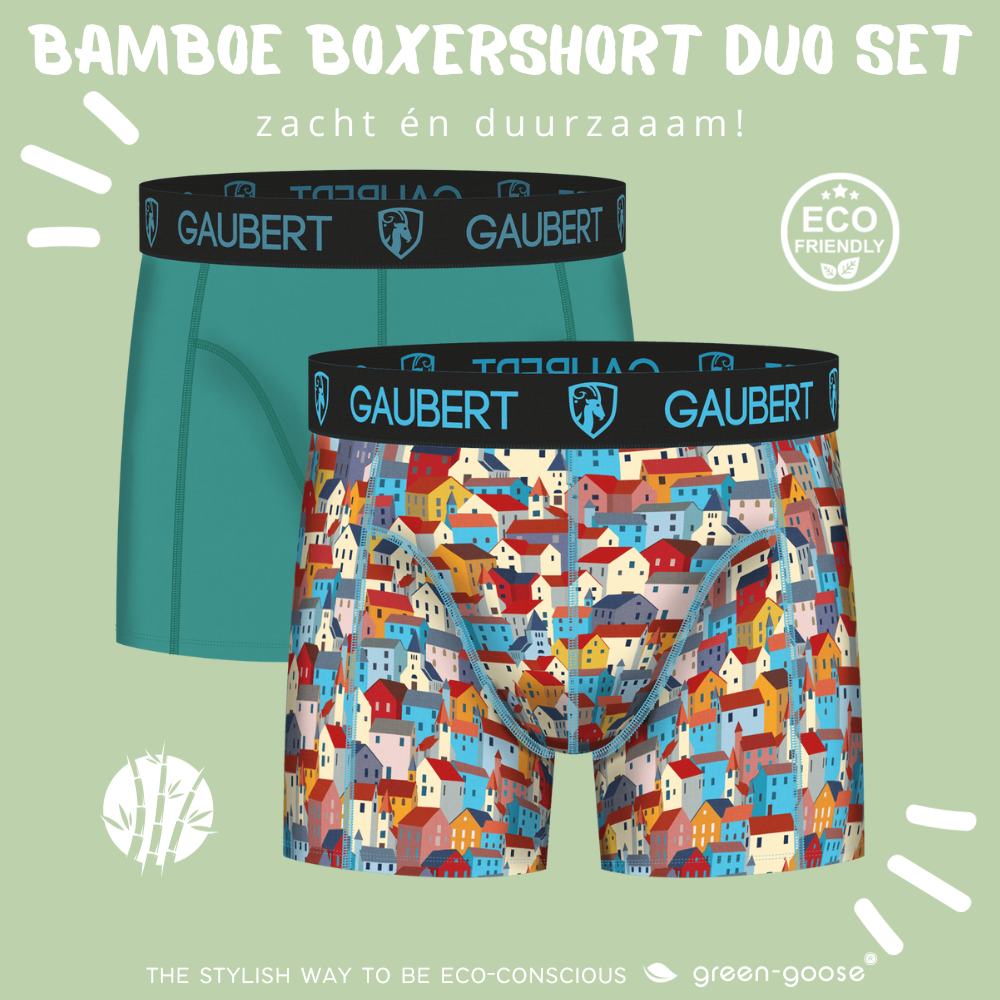 Gaubert Bamboe Boxershorts - Duo Set S - Huizen