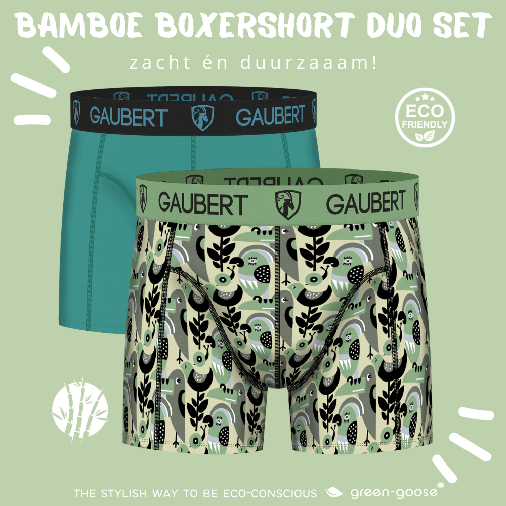 Gaubert Bamboe Boxershorts - Duo Set XL - Planten