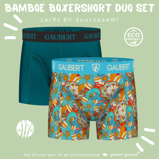 Gaubert Bamboe Boxershorts | Duo Set XXL | Bloemen