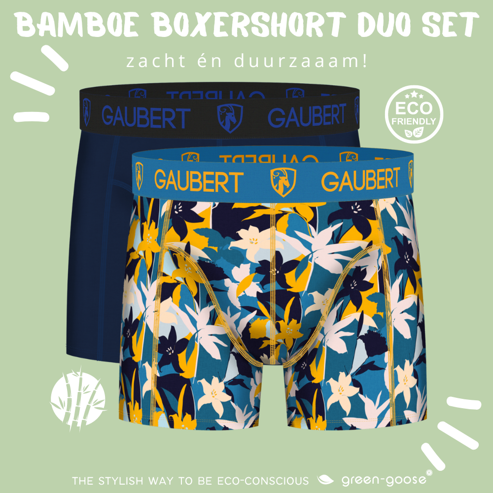 Gaubert Bamboe Boxershorts - Duo Set S - Planten