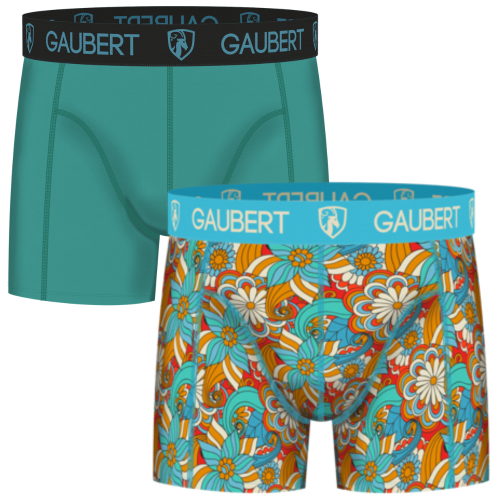 Gaubert Bamboo Boxer Shorts | 3 Pieces | Fish and Houses | Turquoise