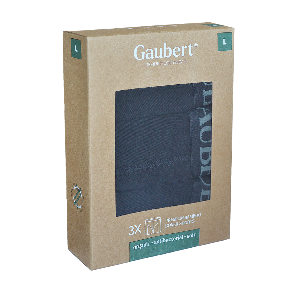 Gaubert Bamboe Boxershorts - 3 Stuks - Zwart