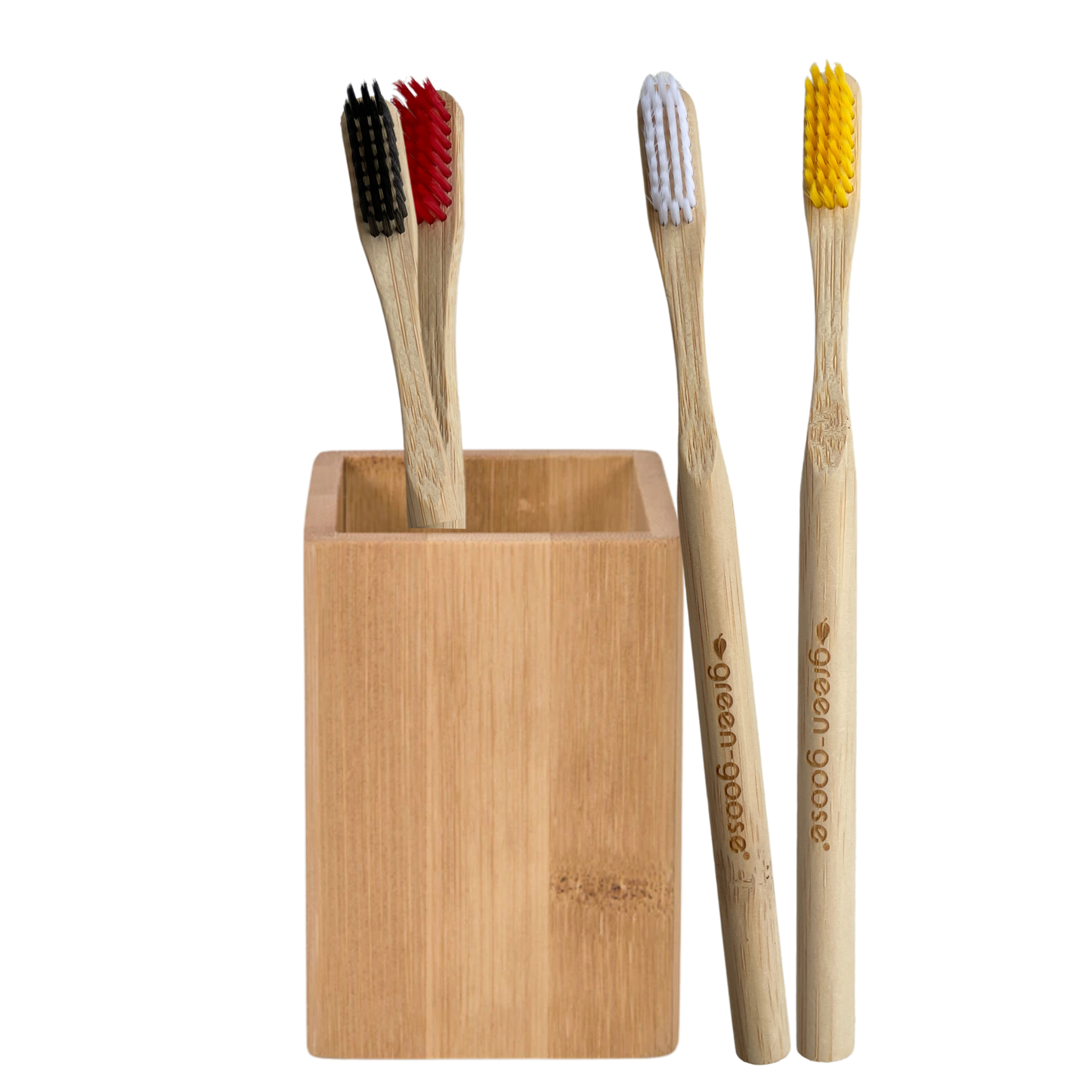 Bamboe Tandenborstelhouder met 4 Castor Tandenborstels