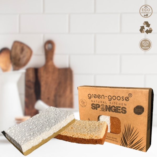 green-goose Bio Keukensponzen - 2 Stuks - Sisal en Kokos