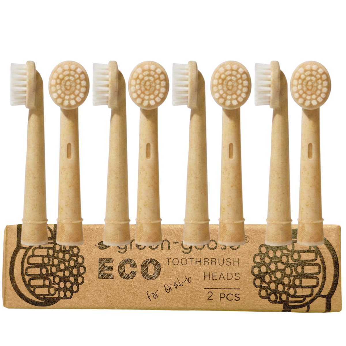 green-goose Oral B Bio-based Castorolie Opzetborstels XL - Ongekleurd
