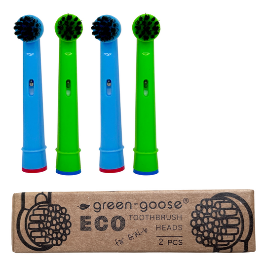 green-goose Oral B Houtskool Opzetborstels - 4 Stuks - Kinderen