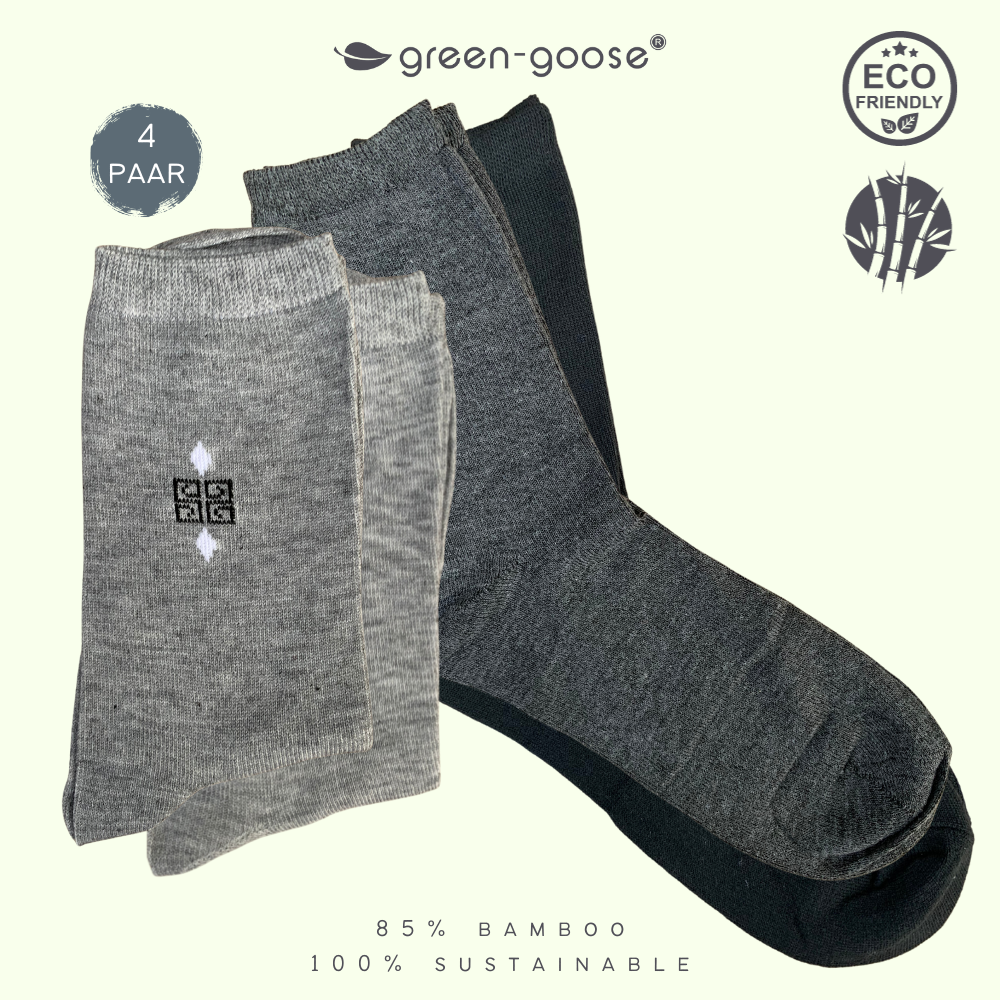 green-goose Bamboe Heren Sokken | 4 Paar | Raam | 39-44