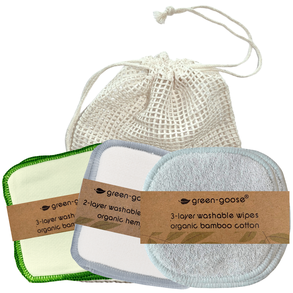 Reusable XL Bamboo Organic Cotton 3-layer Cotton Pads | 5 Pieces | Soft