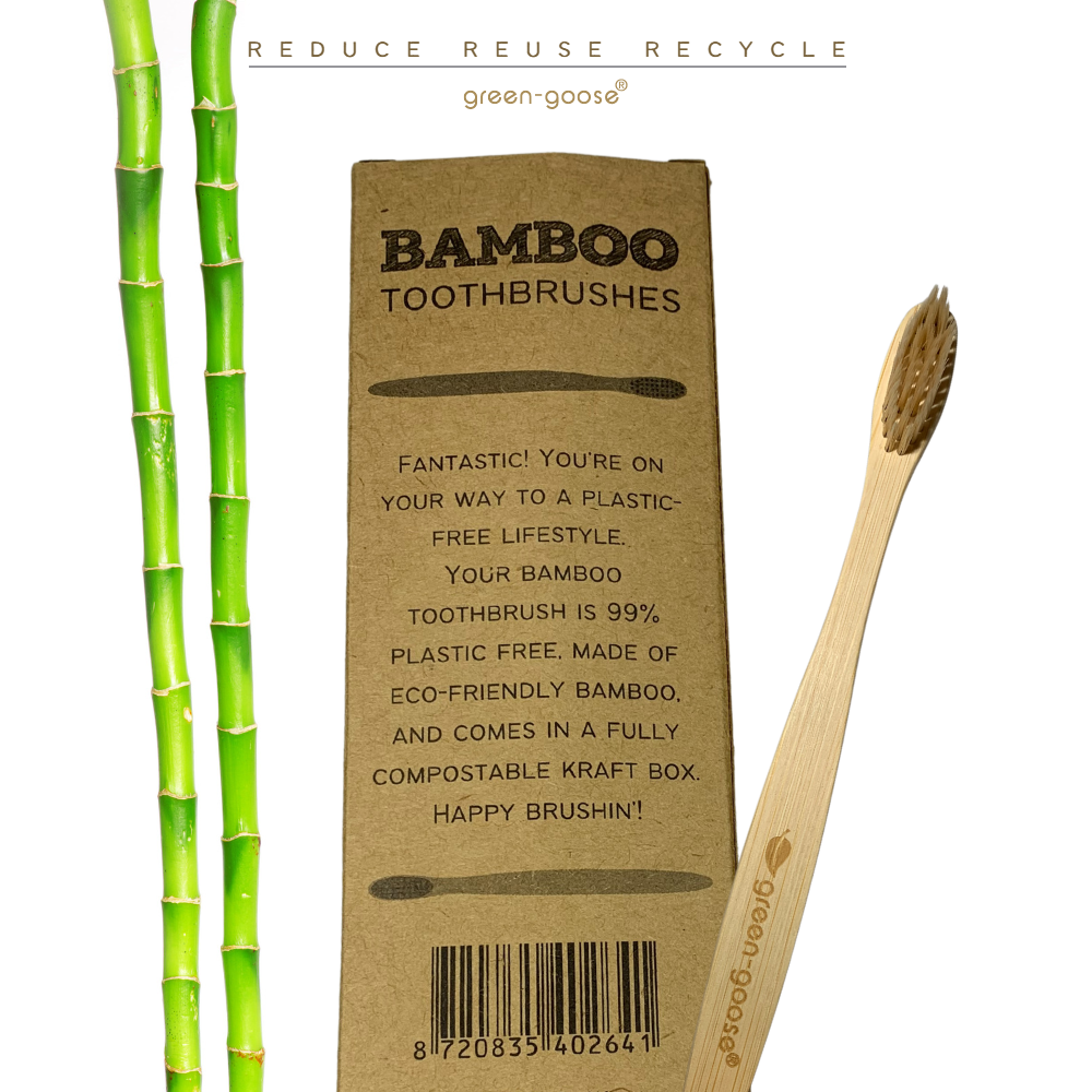 green-goose Bamboe Tandenborstels | 8 Stuks | Medium