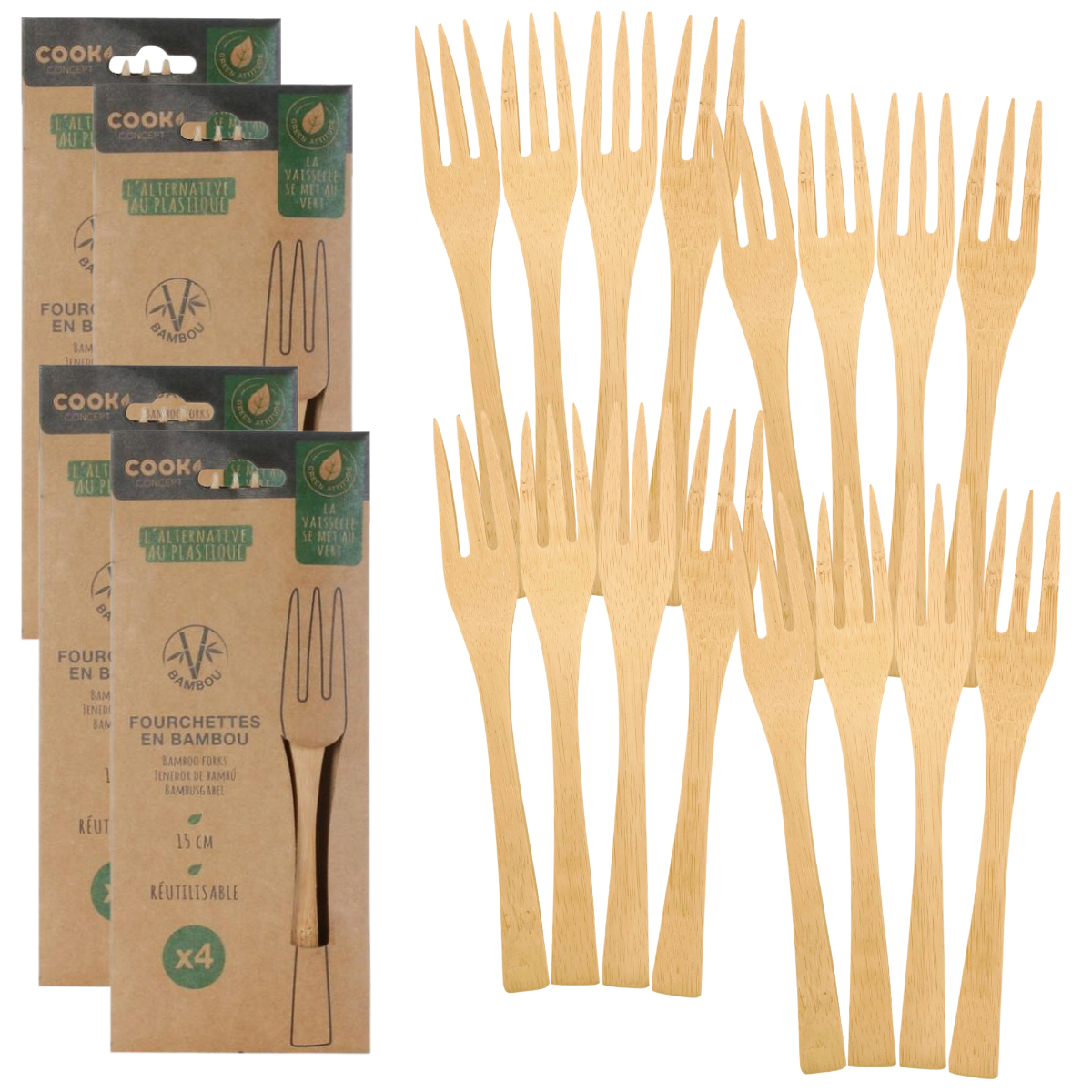 Cook Concept Bamboe Vorken - 16 Stuks - 15 cm