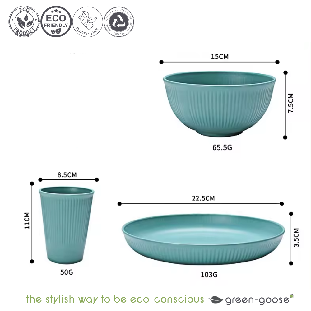 green-goose Bioplastic Servies - 28-delig