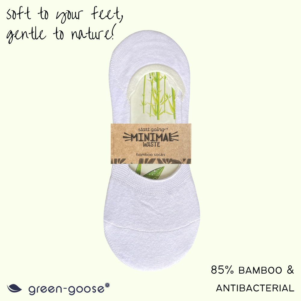 green-goose Bamboe Dames Footies | 5 Paar | Wit | 35-39