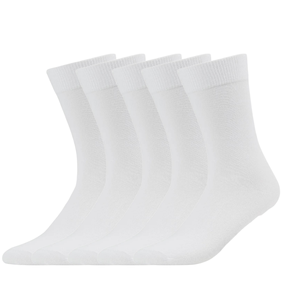 green-goose Bamboe Unisex Sokken - Wit- 5 Paar - 95%