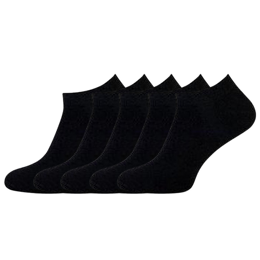green-goose Bamboe Enkelsokken Dames - 5 Paar - Zwart - 95% Bamboe