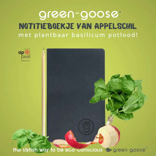 Apple Notebook with Basil Flower Pencil | Blue